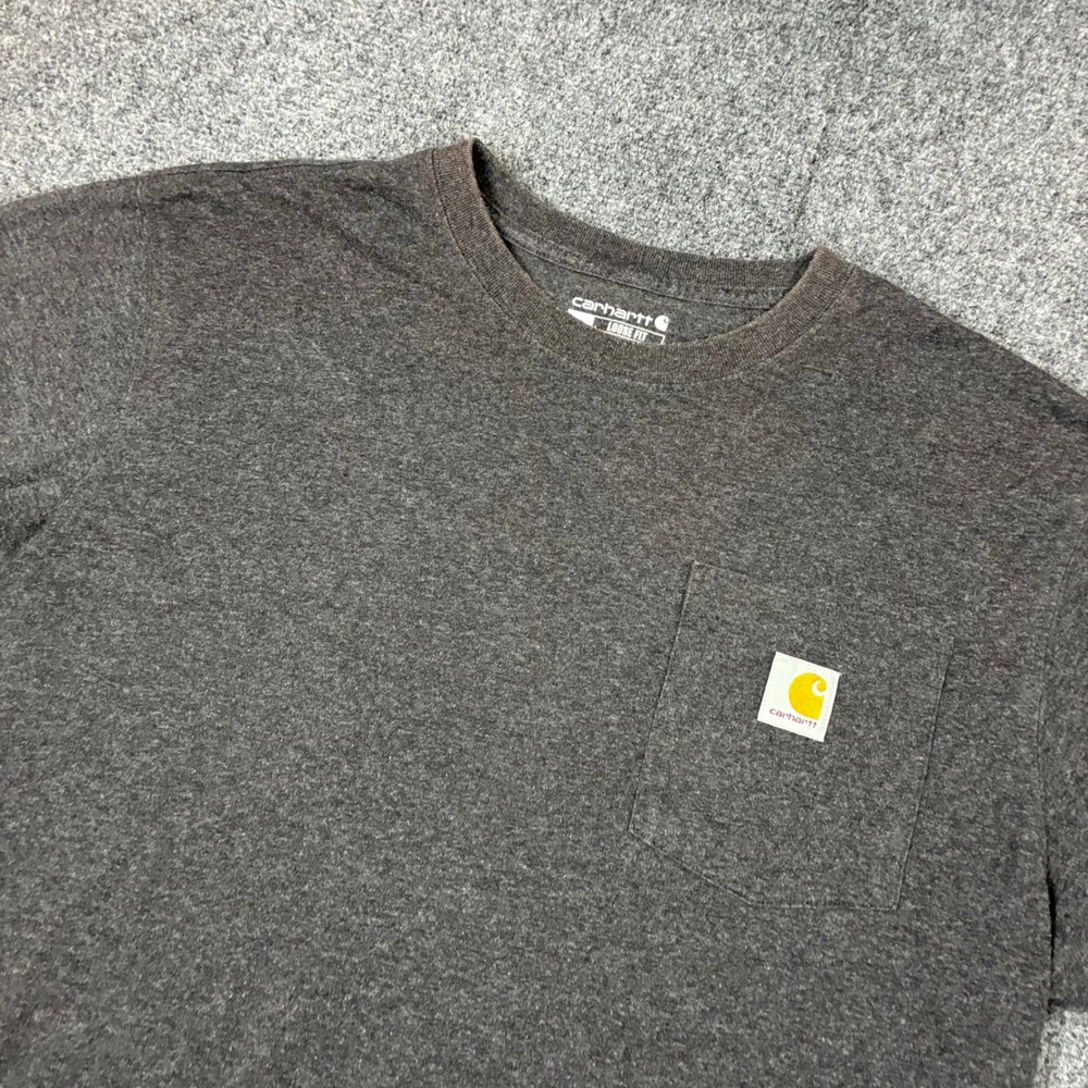 Carhartt Mens Size Medium Loose Fit Short Sleeve Pocket T-Shirt Charcoal Gray